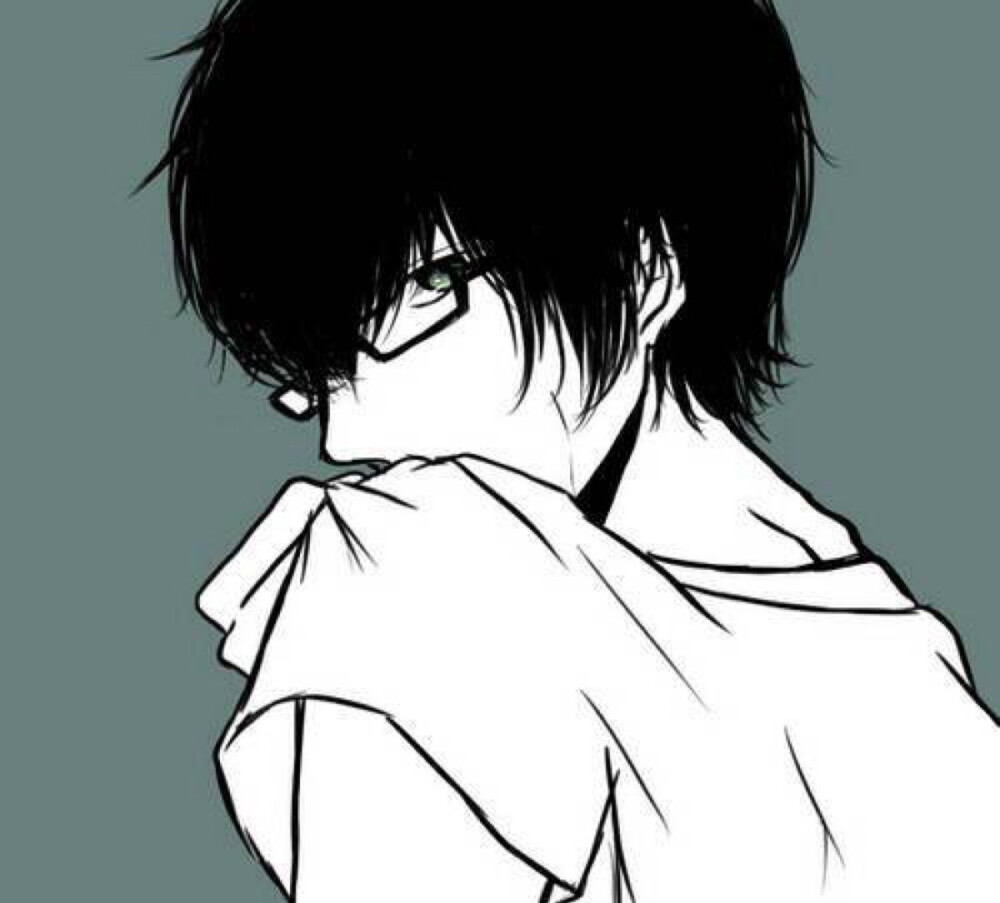 黑白系男生动漫头像
