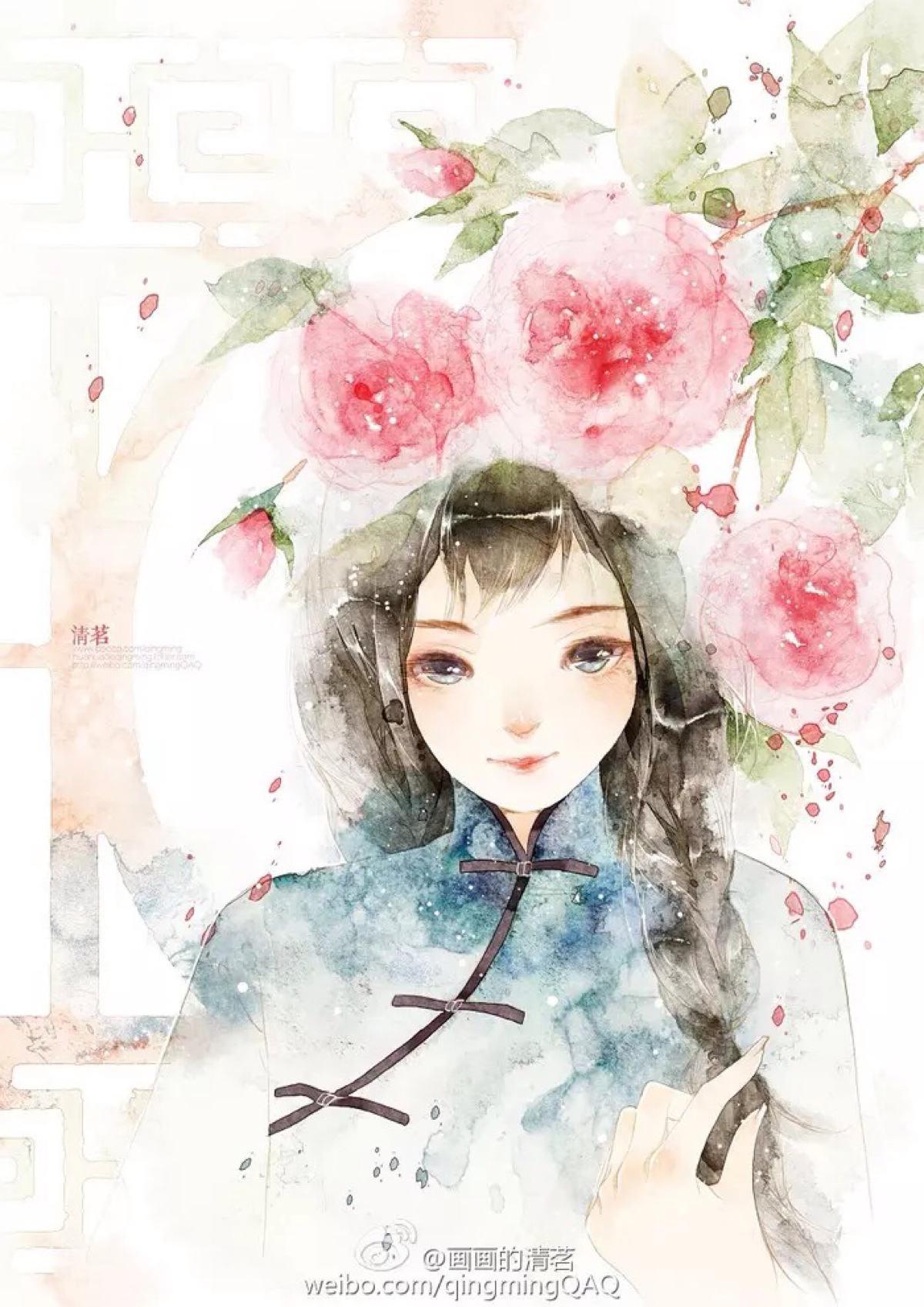 民国 唯美 水彩 少女 小清新 温馨 治愈 花萌 二次元 高清