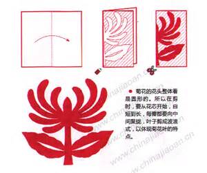 幼儿对折剪纸 菊花