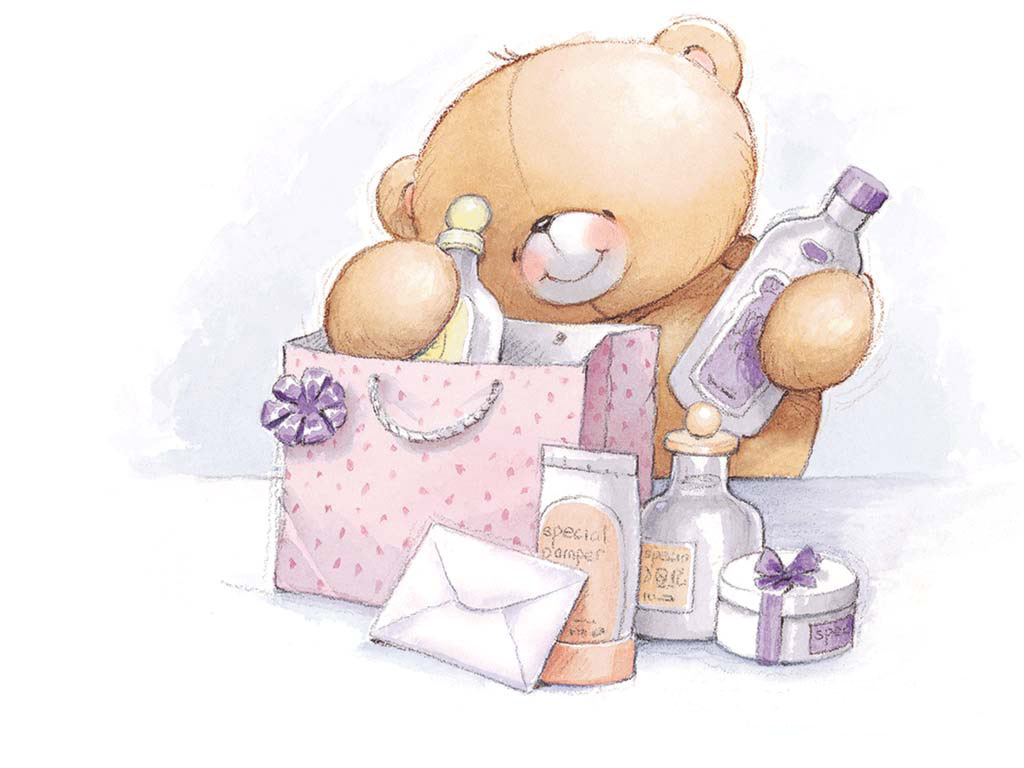 可爱的手绘小熊