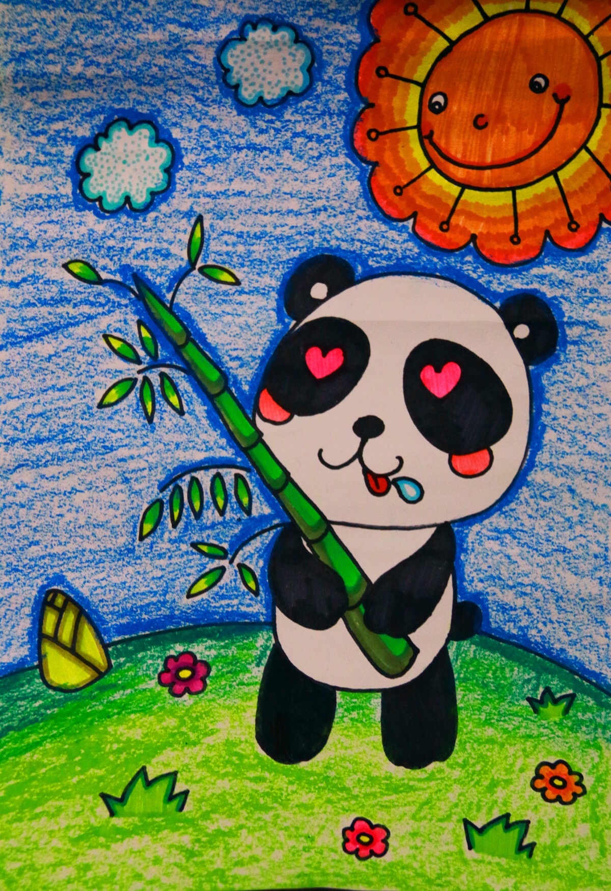 小熊猫涂颜色的参照图图片
