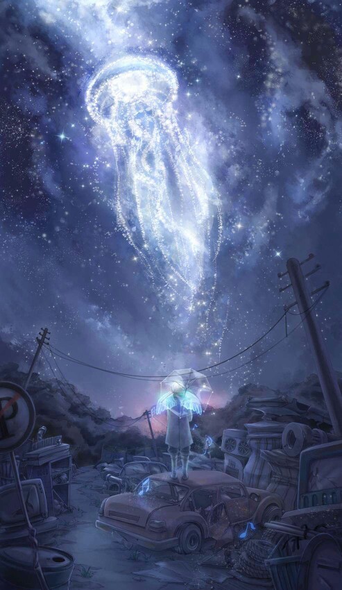 插画,风景,人物,森系,手绘,水彩,涂鸦,星空,唯美,意境,背景