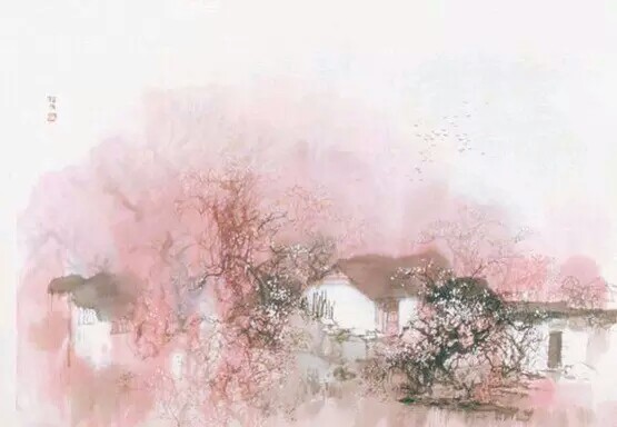 朦胧水乡,氤氲江南 水墨画 风景 插画 意境 唯美 古风