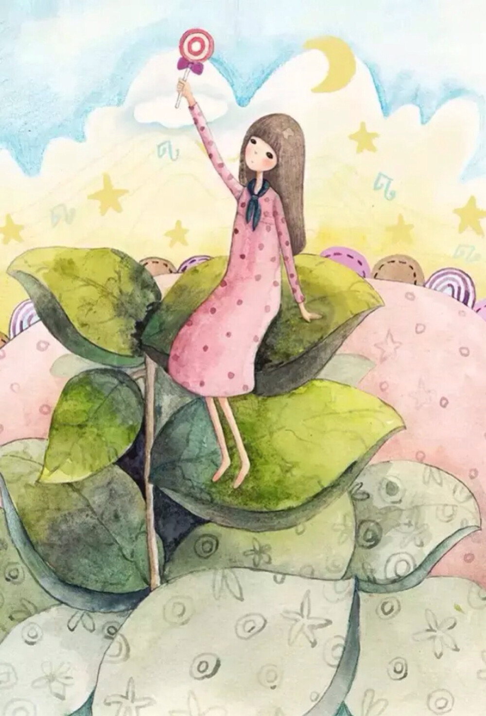 彩铅 插画 水彩 手绘