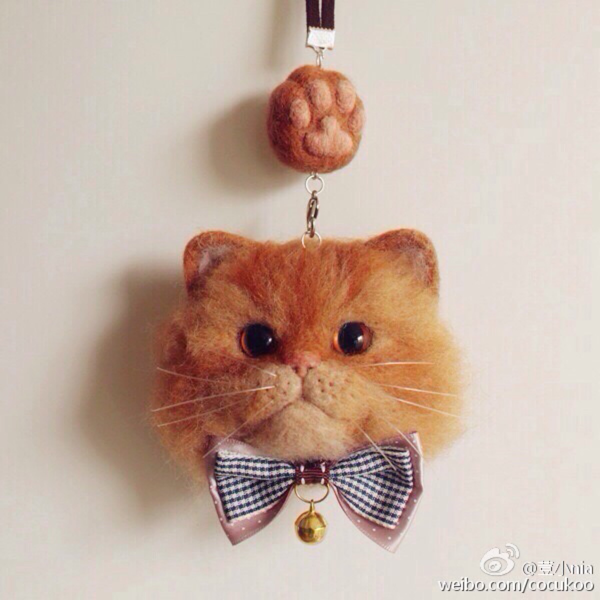 羊毛毡小物 猫咪 作者by 豆小nia