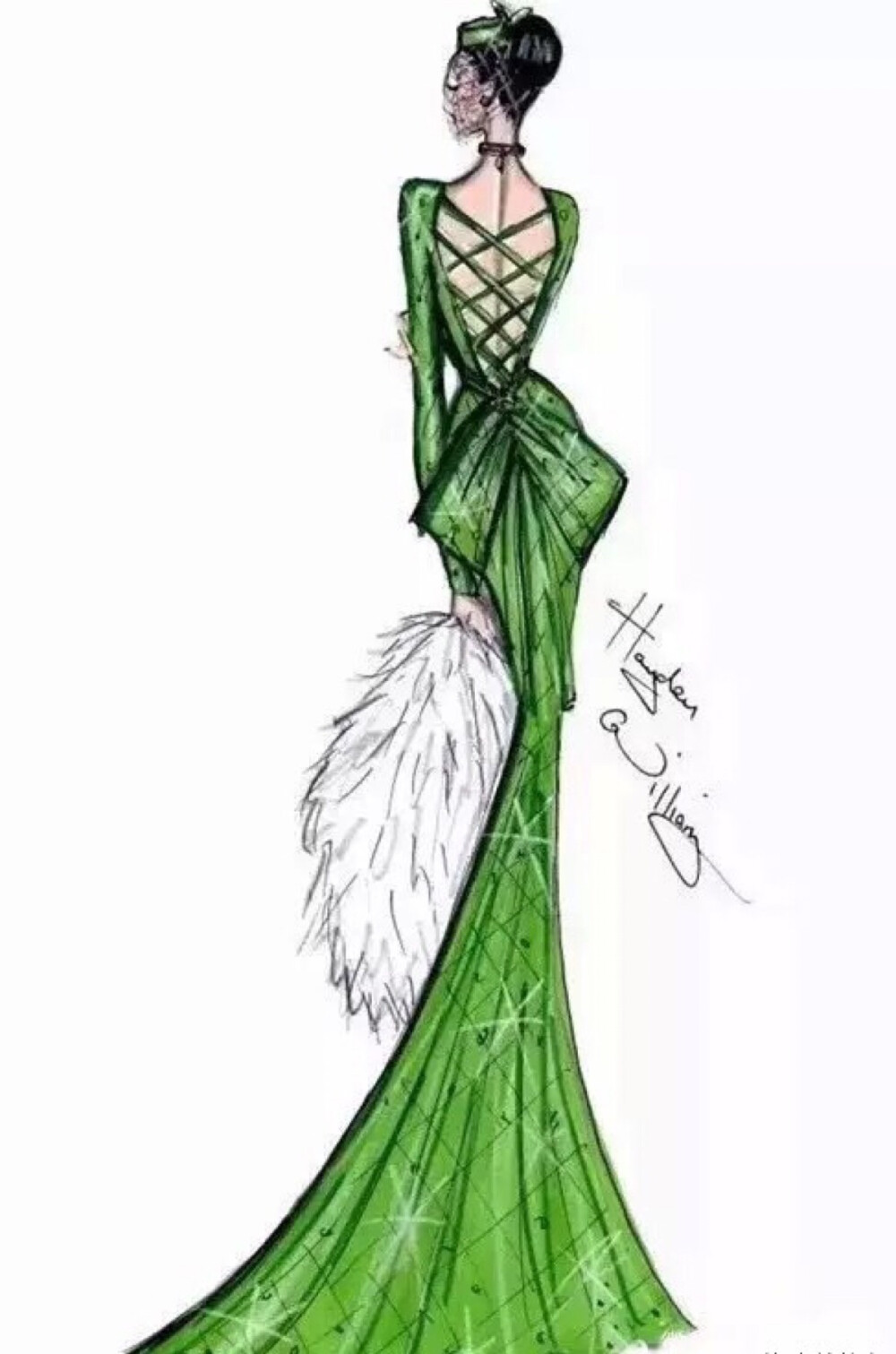 【笔尖时尚】 手绘插画 服装插画 素材 服饰风尚 插画 | 必须暗自努力