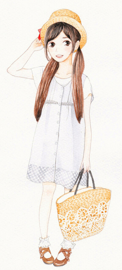 手绘#小清新#治愈系#壁纸#锁屏#女生#平铺##水彩