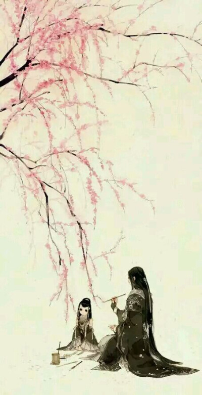 古风插画,风景,人物,手绘,水彩,水墨画,涂鸦,唯美,意境,背景壁纸.