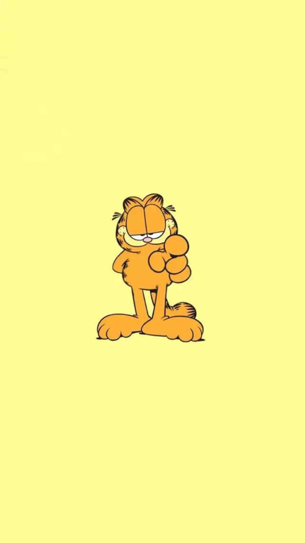 自制手机壁纸屏保锁屏头像 萌萌的加菲猫送给你们 我知道你们喜欢黄的