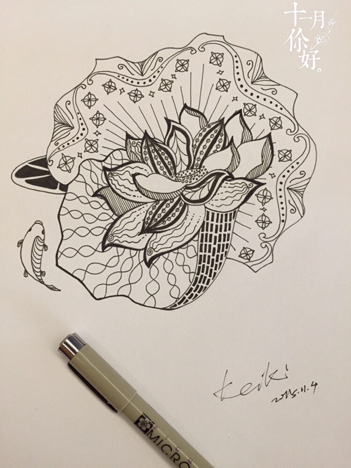 禅绕 荷 微信公众号 逸绘禅绕艺术zentangle