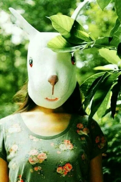 兔面具 兔头人 女