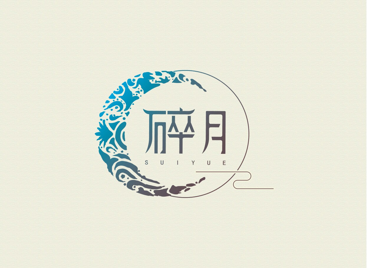 月亮logo 平面 图标 设计