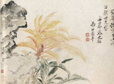 他开创了没骨花卉画的独特画风,是常州画派的开山祖师