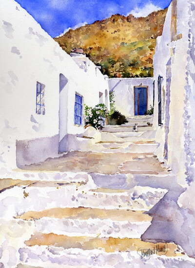 一门一窗,美好与宁静定格在画中~~英国margaret merry水彩画作品