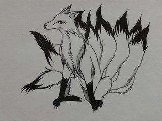 九尾狐狸画法图片