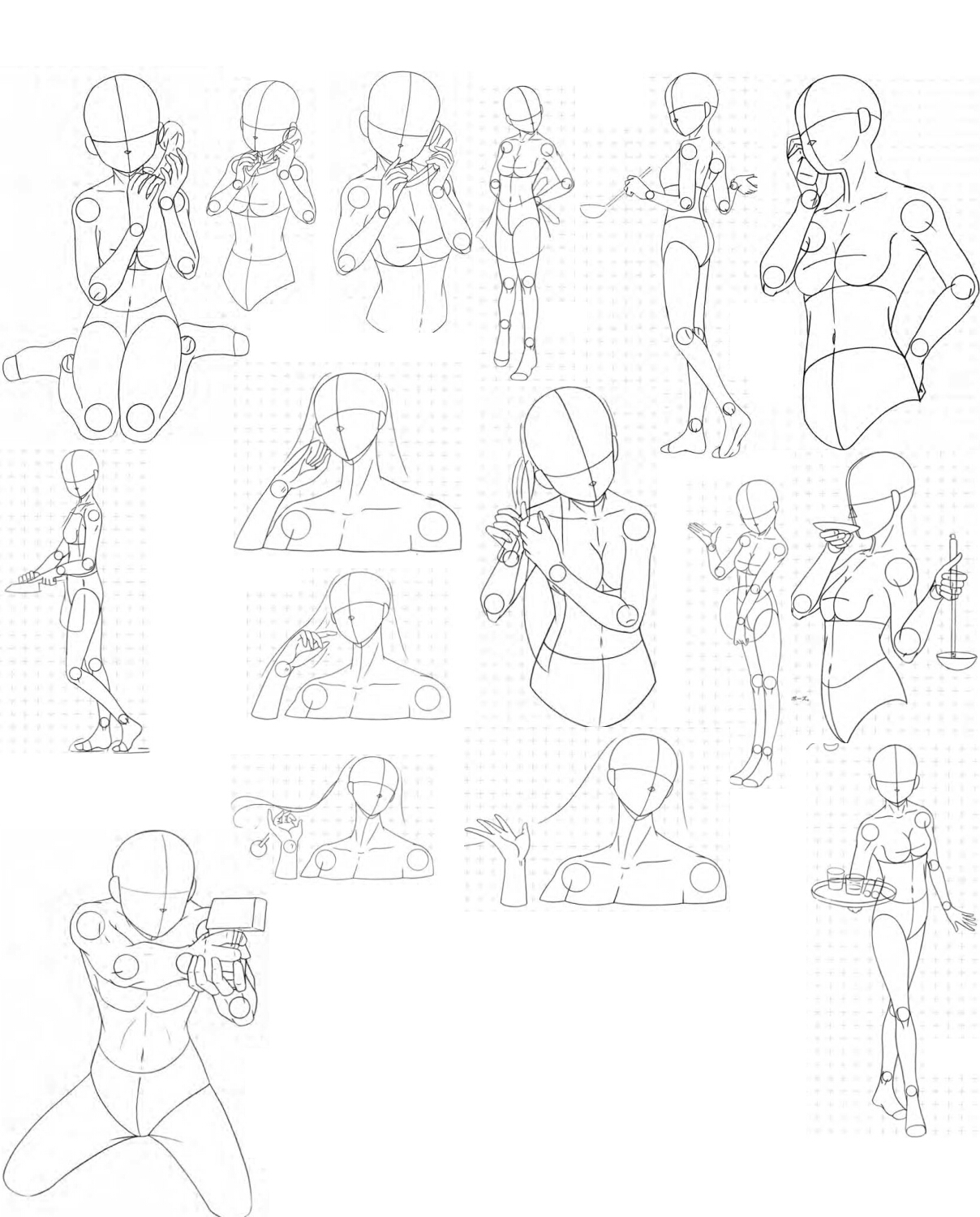 动漫人物肢体动作画法图片
