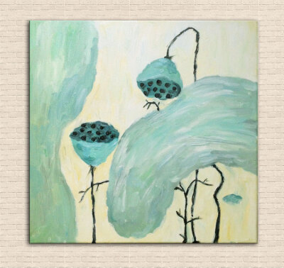 禅荷1 纯手绘 丙烯画 油画 挂画 查看更多画作:https://shop126904037