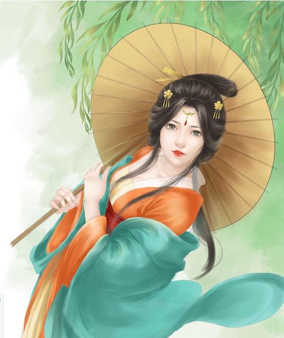 手绘 古风女子