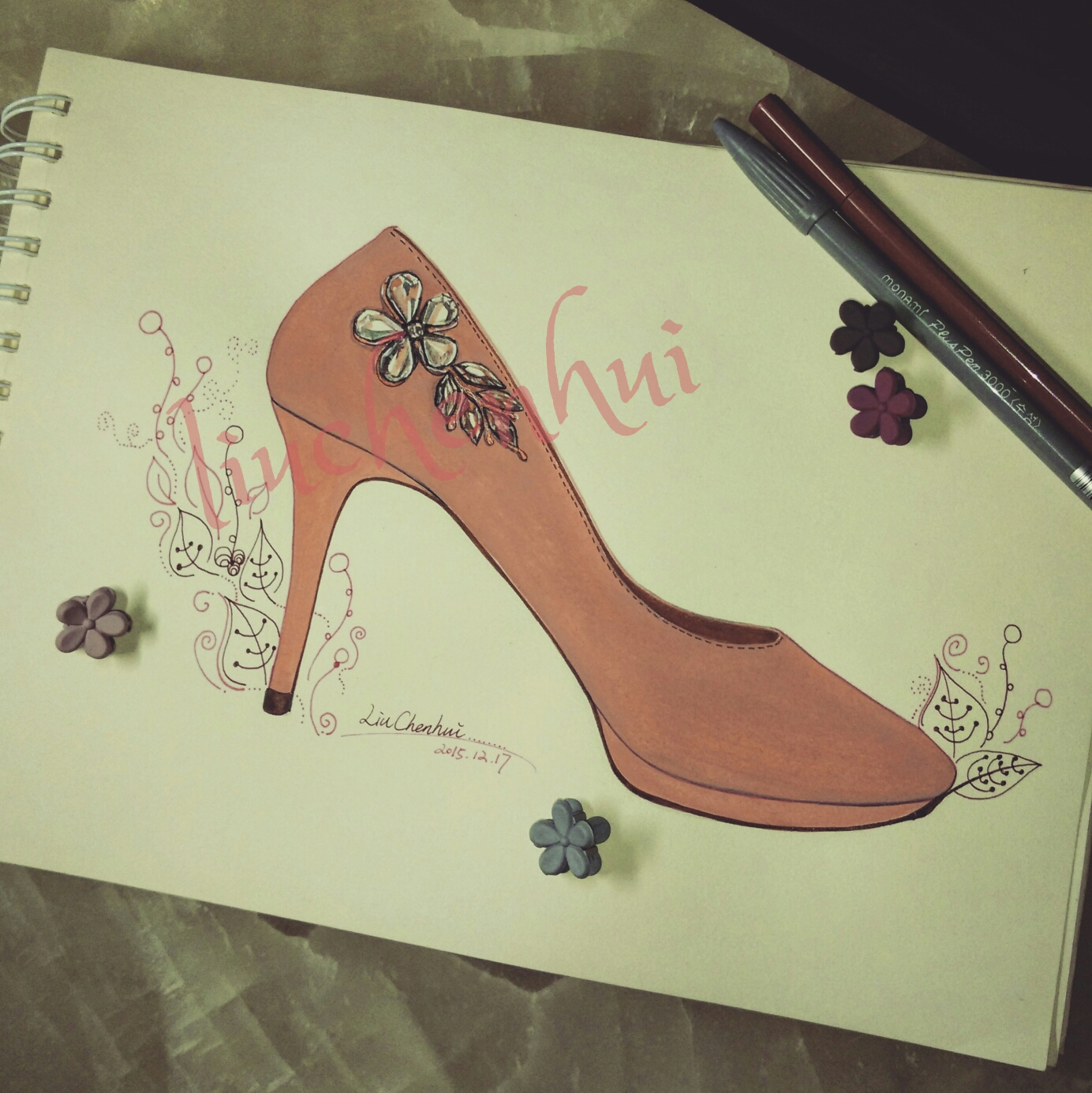 2015/12/17 highheels 手绘高跟鞋 @-liuchenhui