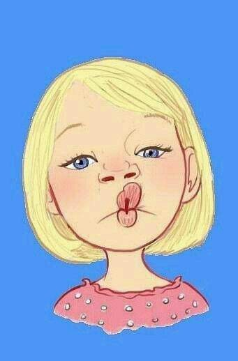 手绘,嘟嘴,金发外国女孩,嘻哈,欧美,头像,设计素材