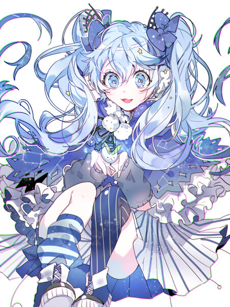 冬の夜ミク 初音未来 动漫美少女 壁纸 插画 封面 美图 v家 p站 板绘