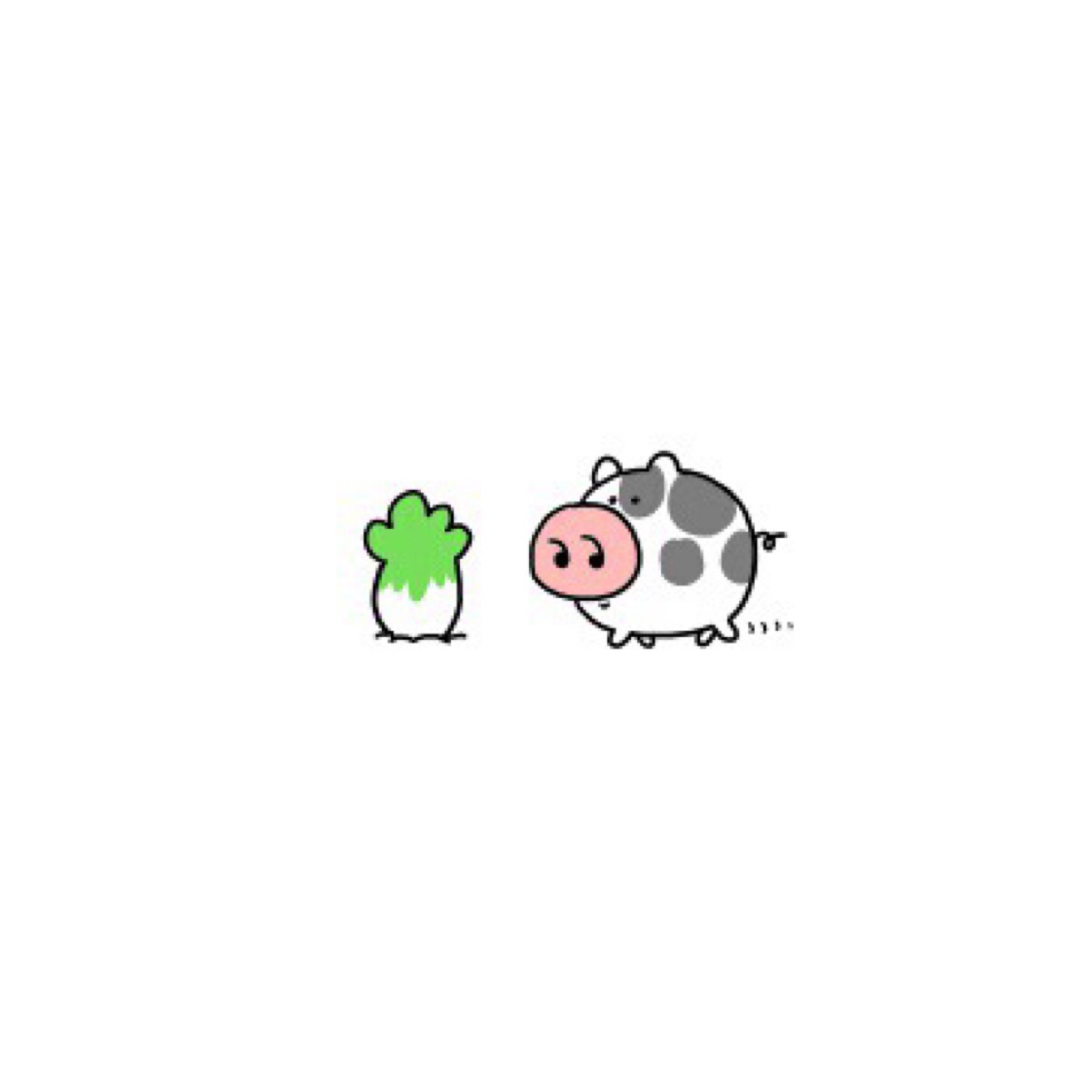 猪和白菜情侣头像卡通图片