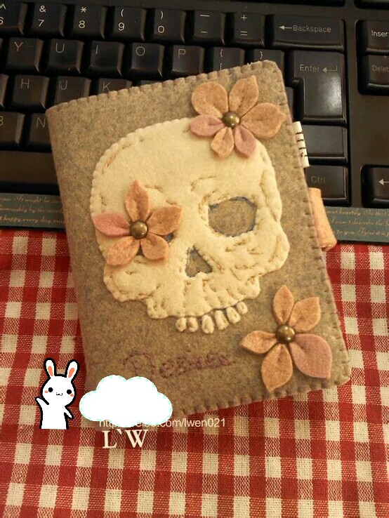 不织布diy手工制作 【骷髅与花】口金包