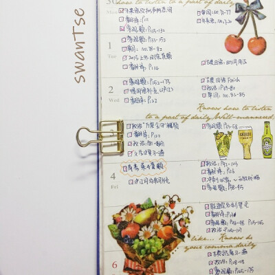 学习计划手帐,周计划