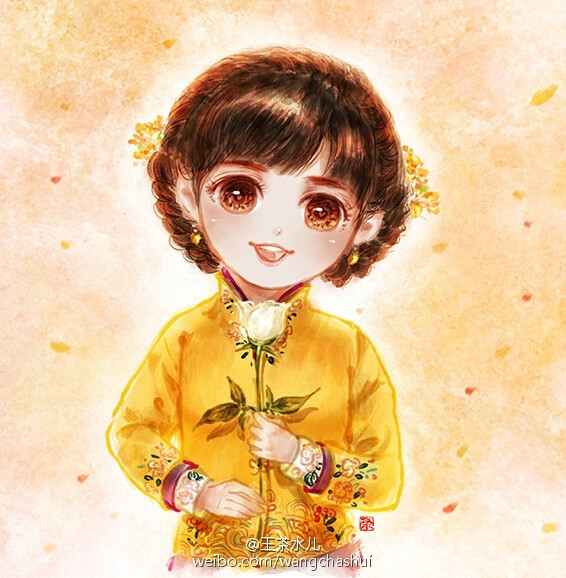 唐嫣活色生香q版拿图点赞谢谢