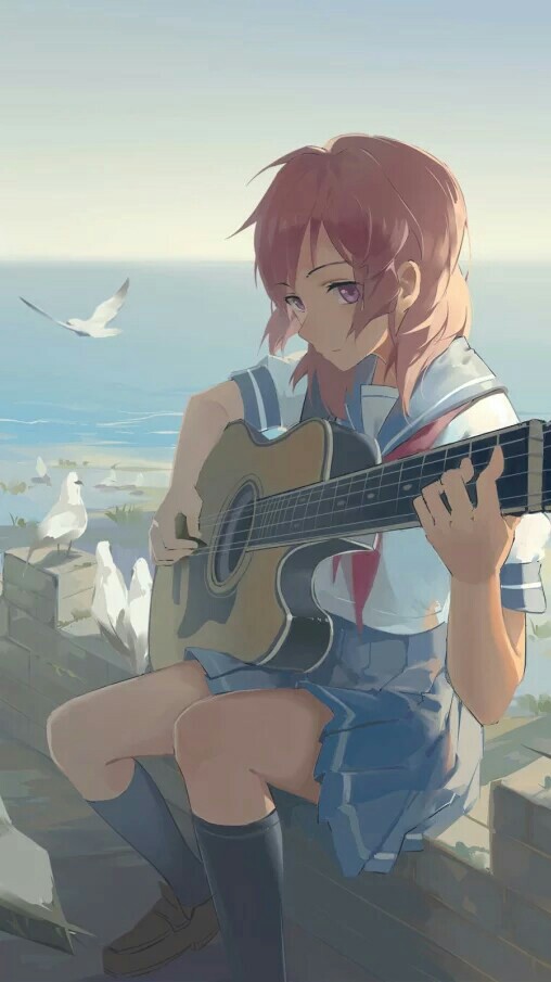 【疏璃】二次元 意境 头像 小清新 高清 插画 简洁 黑长直 女生 呆萌
