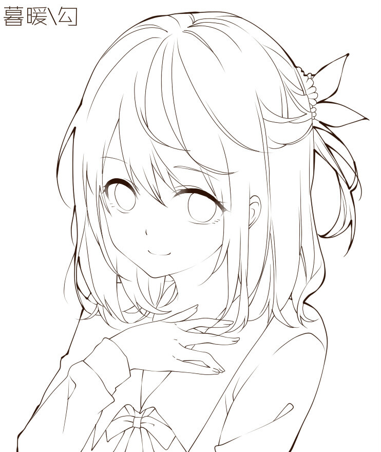 手绘插画线稿手稿黑白素材