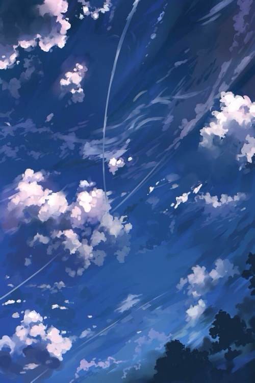天空 手机壁纸 二次元 冷色调