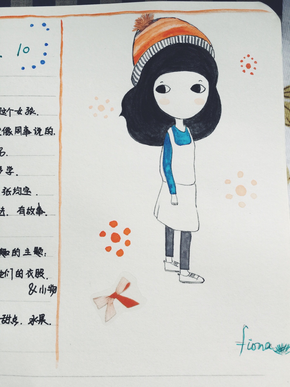 手帐插画 小女孩!