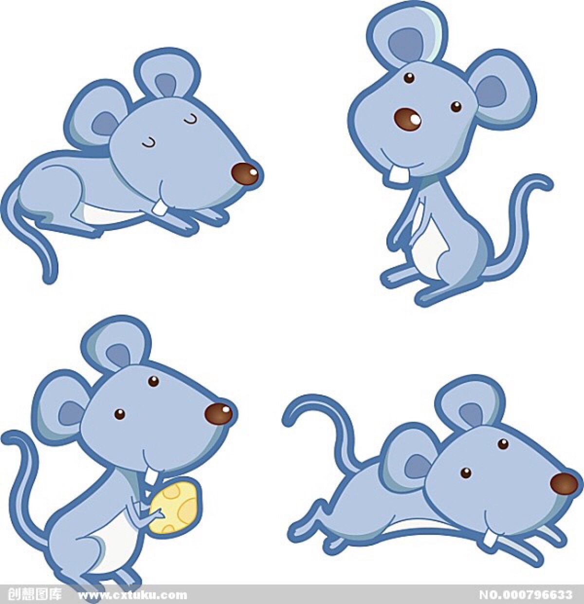 老鼠简笔画彩色图片