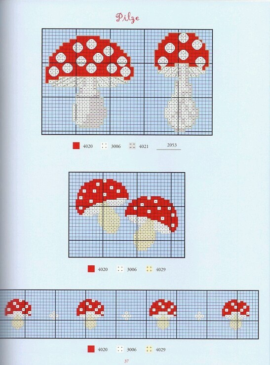 小蘑菇十字绣图纸