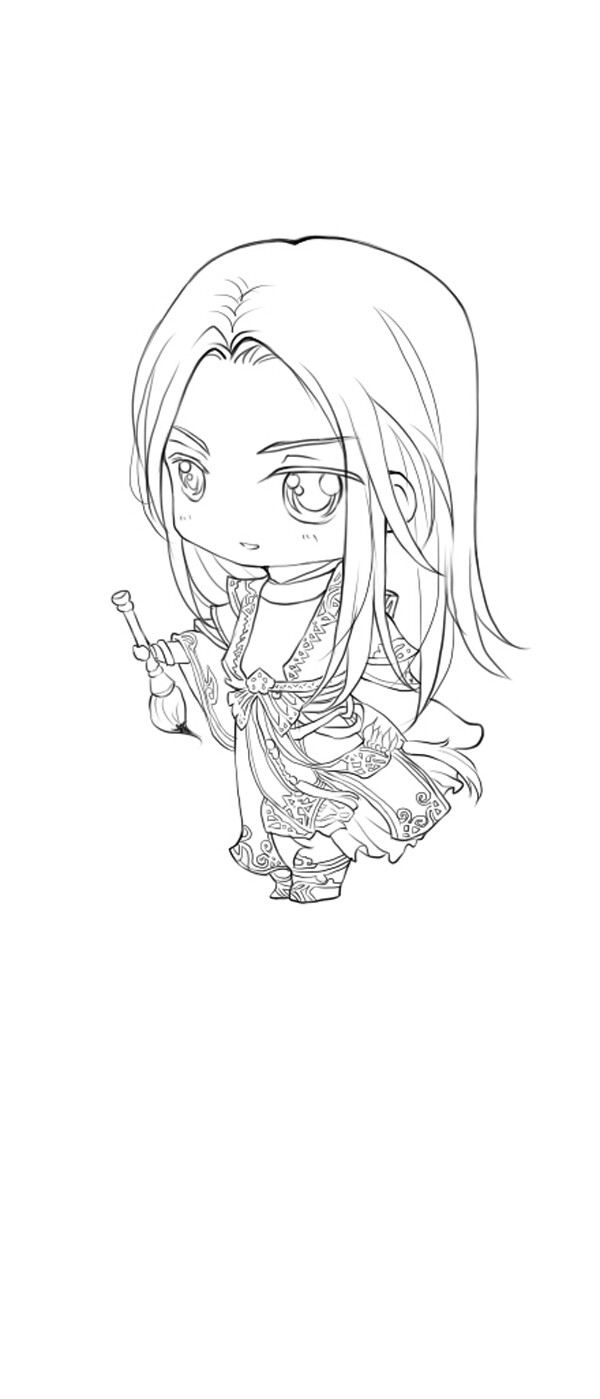 古风q版 线稿大全,漫画上色线稿大全