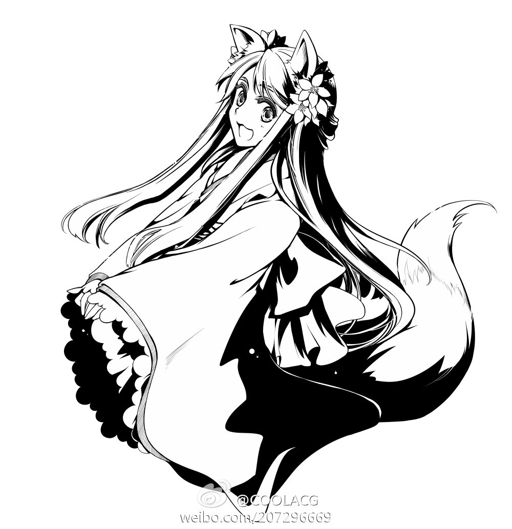 美少女# 古风卡通美少女 线稿大全,漫画上色线稿大全,上色素材,橡皮