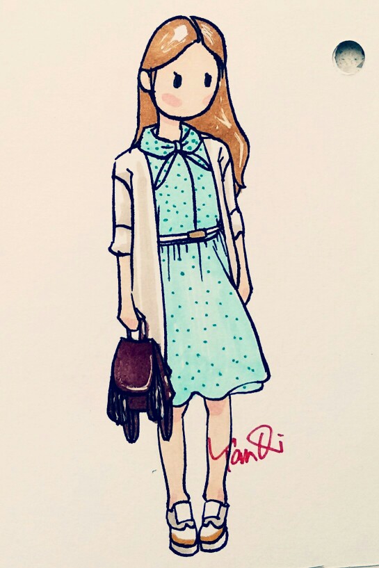 fashion diary 手账简笔画#手绘#简笔画#时尚插画 工具:马克笔