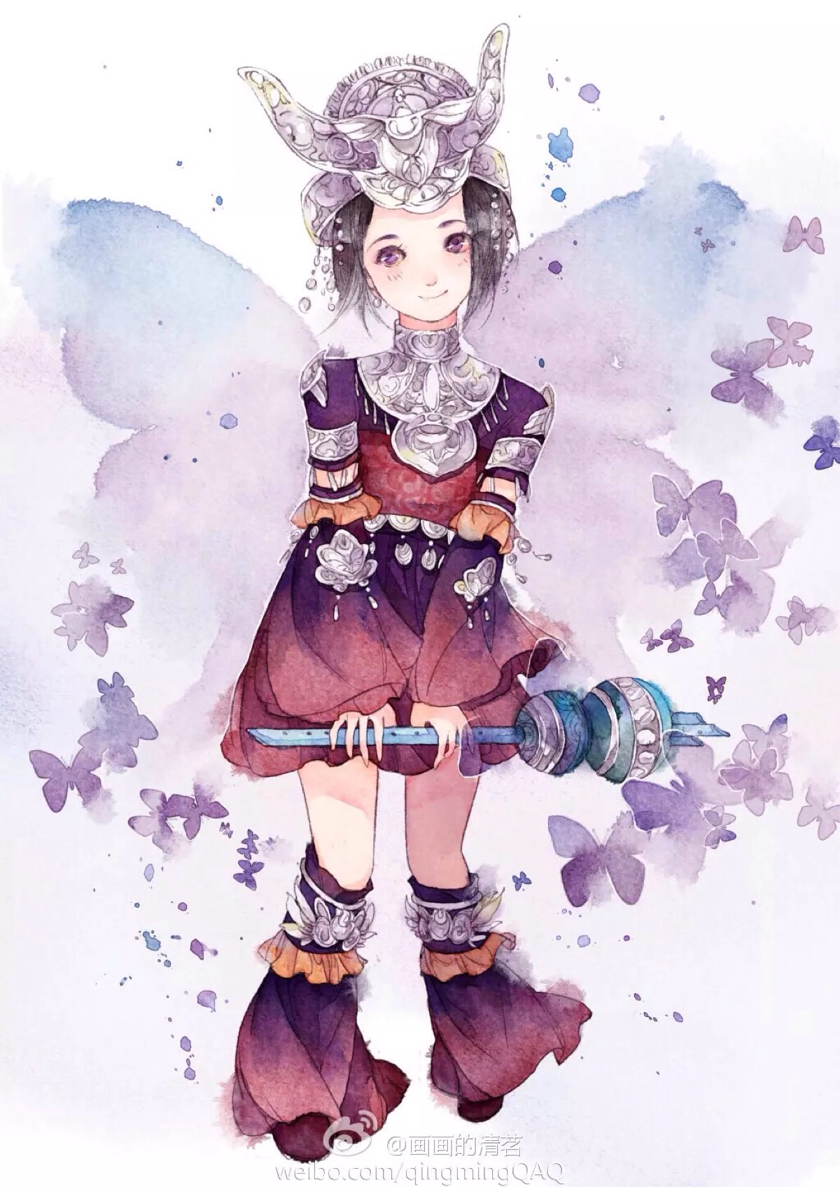 拟水彩 小清新 头像壁纸封面图收藏 其余用途找画手@清茗 剑三毒萝