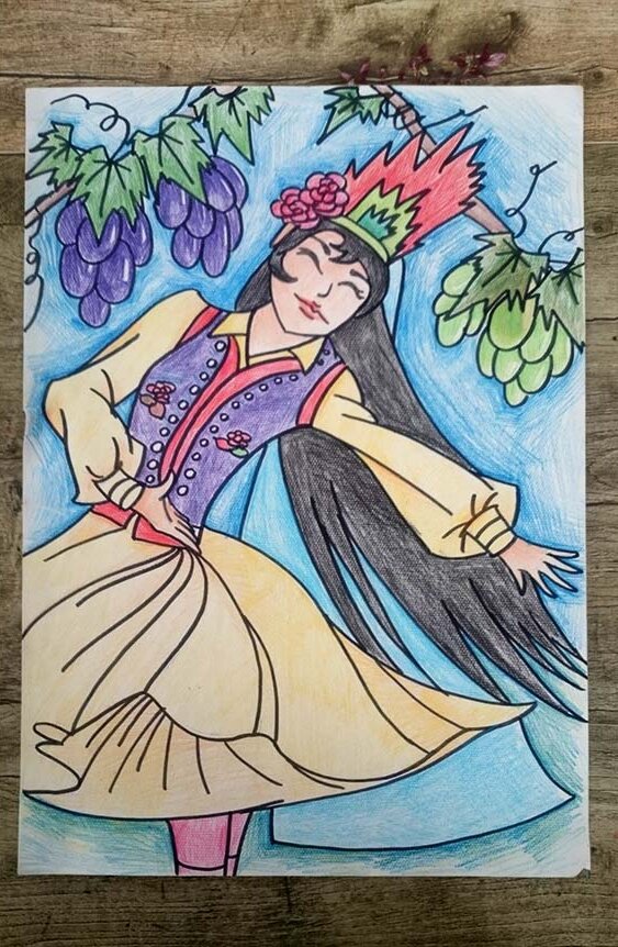儿童画 插画 简笔画 涂鸦 卡通画 壁纸 素材 蜡笔画 少数民族