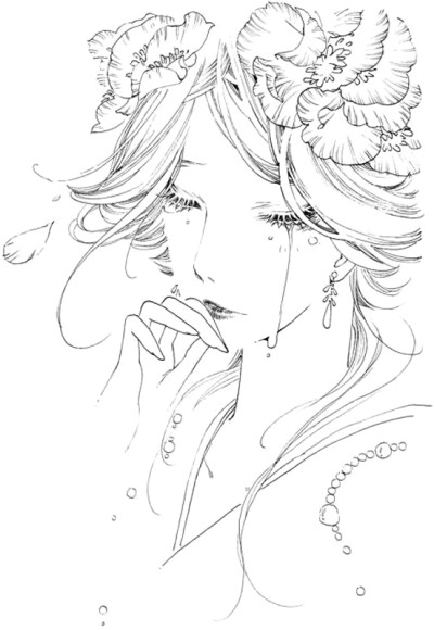 线稿# #古风# 古风女子 线稿大全,漫画上色线稿大全,上色素材,橡皮章