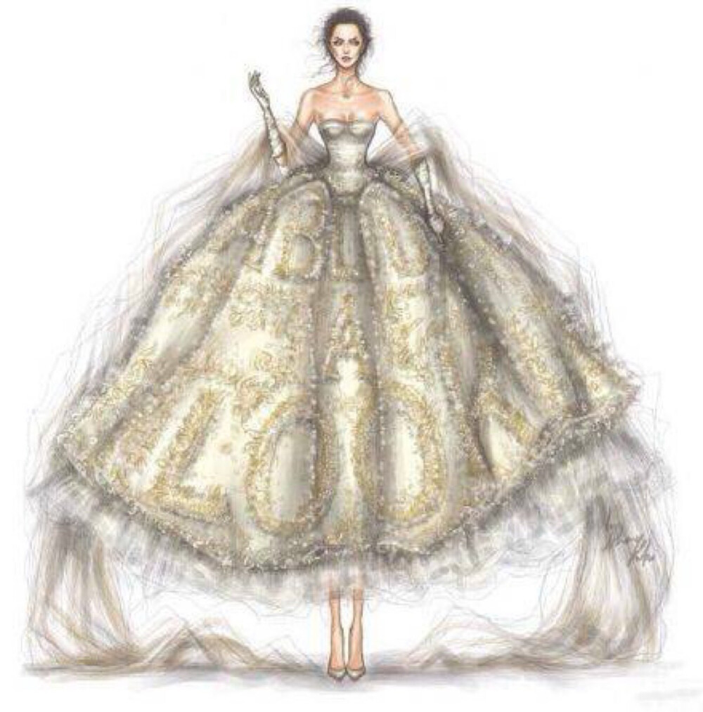 服装插画 素材 设计稿 服饰风尚 插画 | 仙裙华裳 摇曳大裙摆,你沉醉