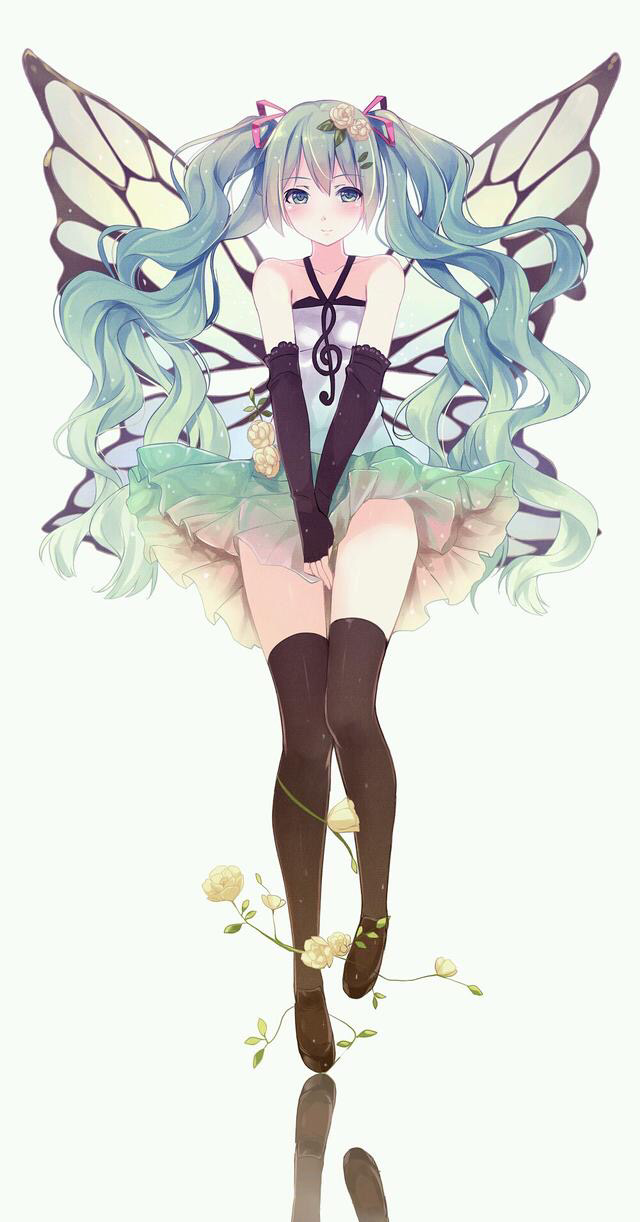 美少女 v家 初音未来 暖色调 小清新 森女森意 手机屏保壁纸 p站 插画