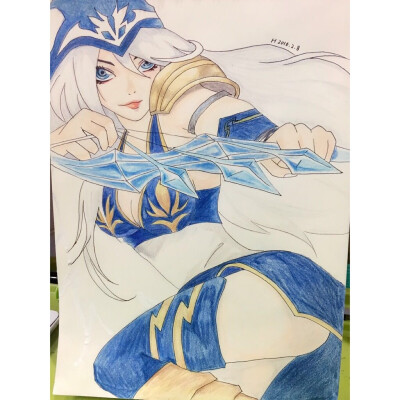 lol 英雄联盟 寒冰射手 手绘 彩铅