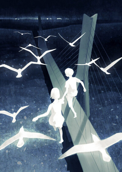 插画 风景 人物 森系 手绘 水彩 涂鸦 星空 唯美 意境 背景 二次元 小