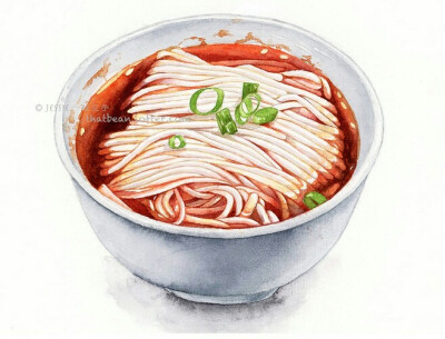 水粉彩铅 手帐素材 插图插画 涂鸦绘图 吃货福利 水粉彩铅 面食组