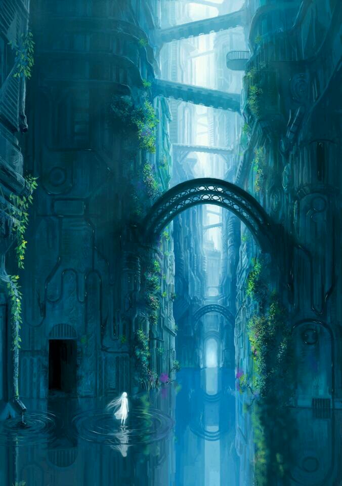 【此间二次元】二次元 场景区 冷色调 空灵 梦幻 意境 无梦城 p站