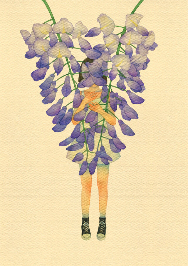 植物拟人紫藤花图片