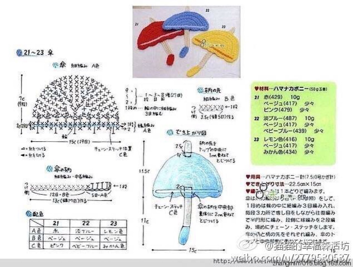 钩针遮阳伞图解图片