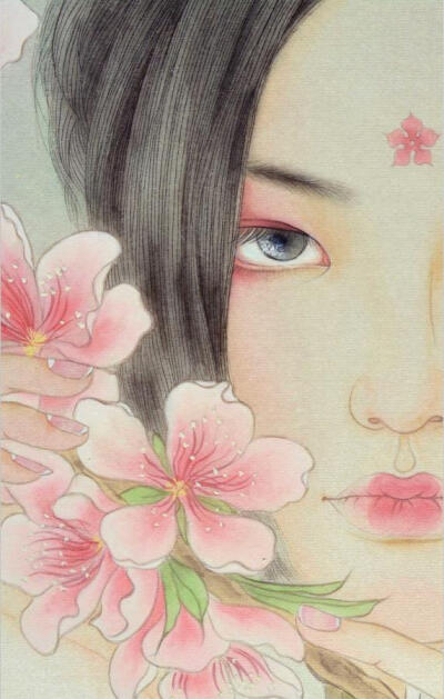 《人面桃花》(局部)作者:ruby可可